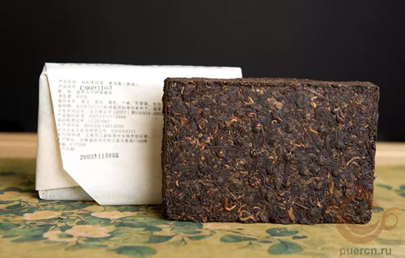 Мэнку Сянь Хэ Лао Чжуань, шу пуэр, 400 гр, 2009 г. Мэнку Сянь Хэ Лао Чжуань, шу пуэр, 400 гр, 2009 г.